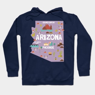 Arizona illustrated map Hoodie